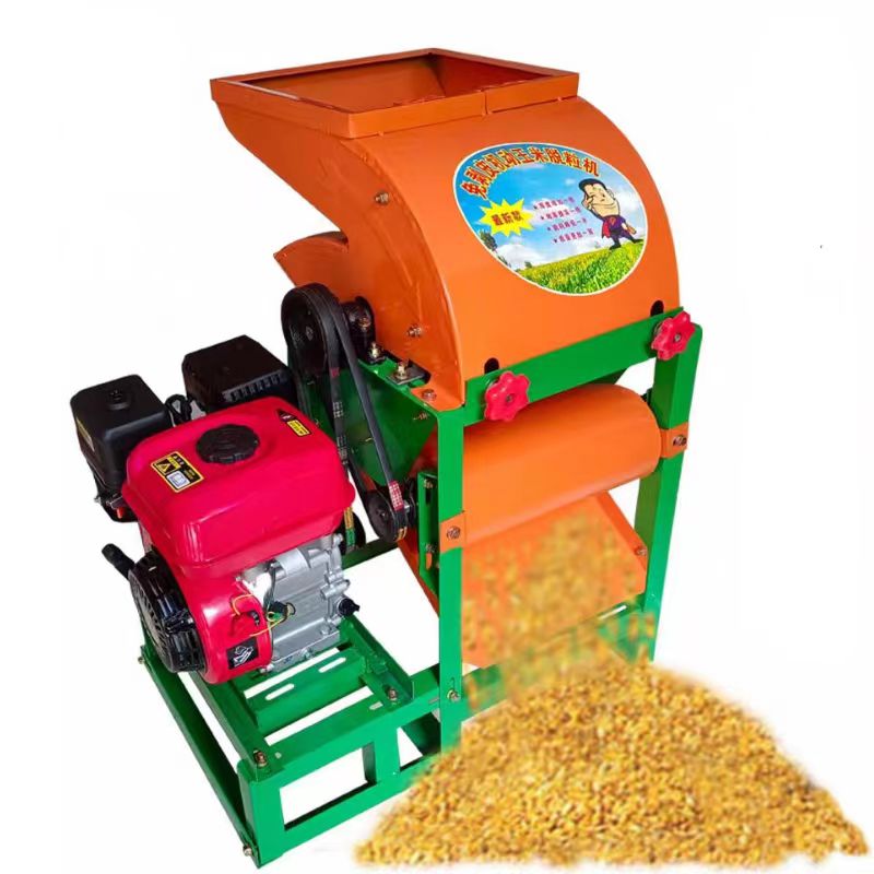 家用电动汽油机版800kg/h免剥皮玉米脱粒机